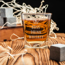 Стакан для виски квадратный "Drink whiskey"